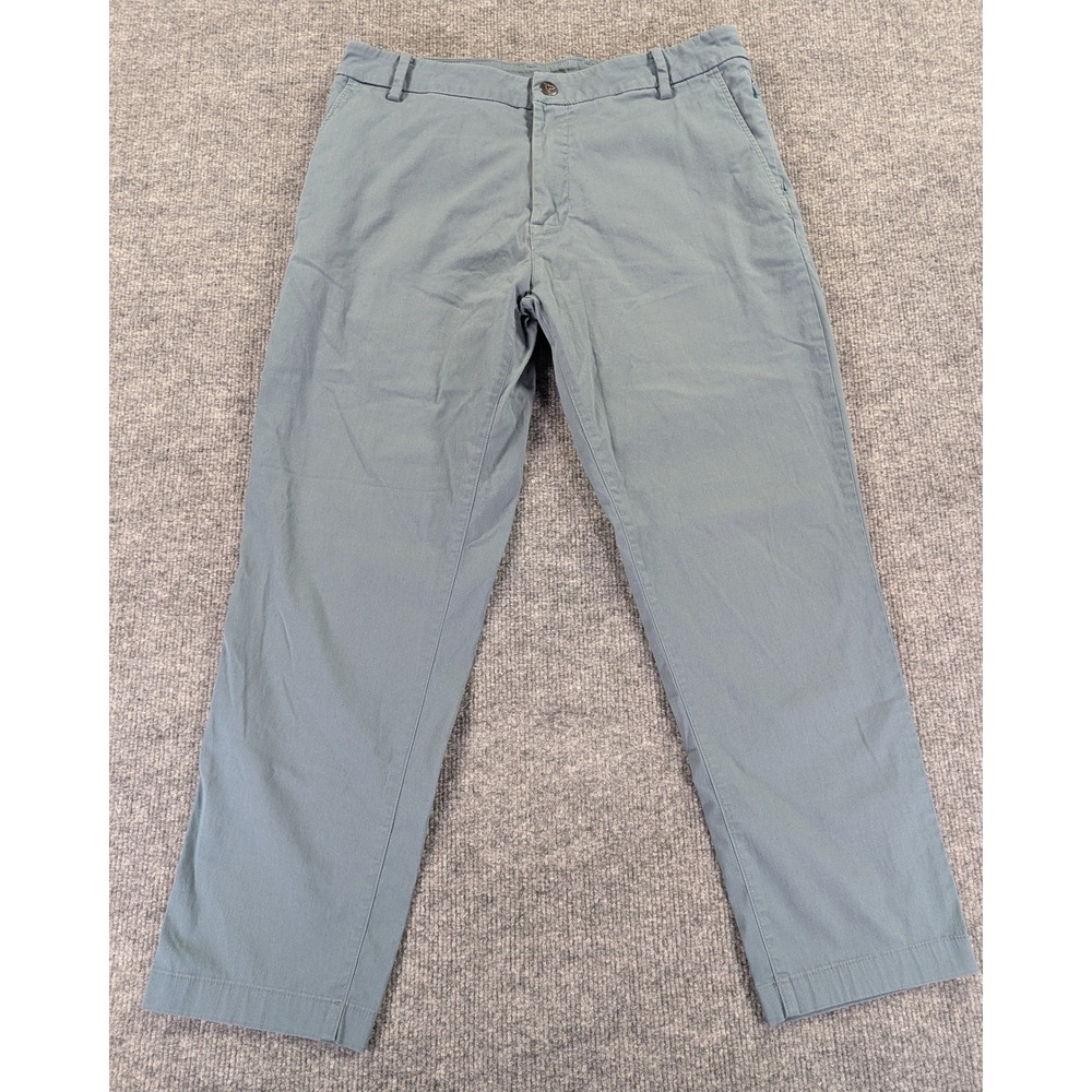 Birddogs Mens Pants 32x30 Tailored to 25" Blue Gray Built-in Liner Perf. Chinos